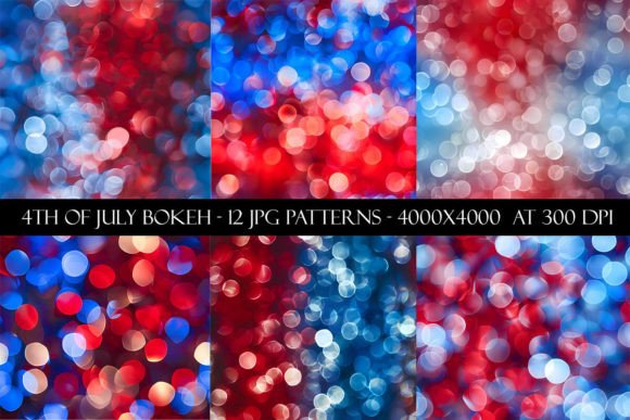 4th of July Bokeh Seamless Patterns for Creative and Commercial Use