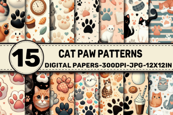 Cat Paw Patterns Digital Papers: A Versatile Tool for Creative and Professional Workflows