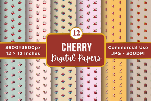 Cherry Digital Paper Patterns: A Versatile Resource for Creative Projects