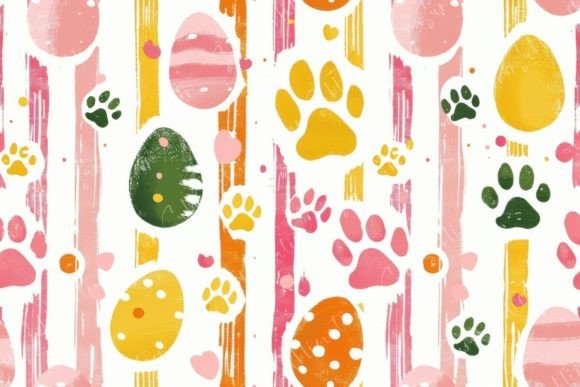 Easter Patterns with Paw Prints: A Creative Resource for Designers and Creators