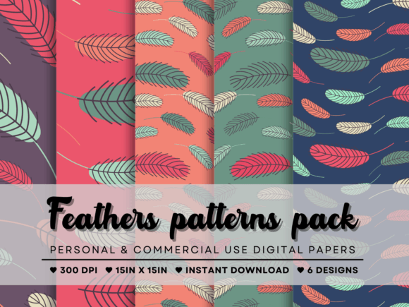 Exploring the Bohemian Feathers Patterns Pack for Creative and Commercial Use