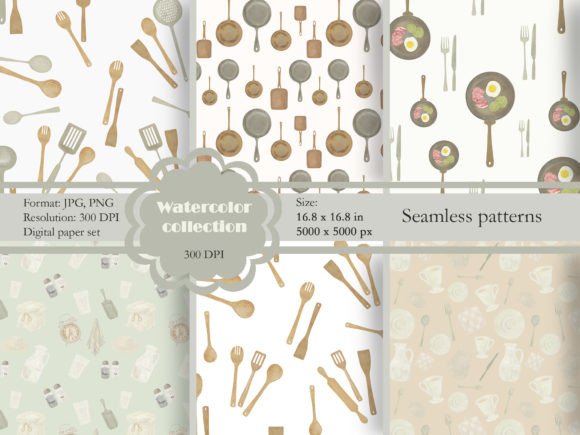 Kitchen Seamless Patterns Collection: A Digital Asset for Modern Designers and Creators