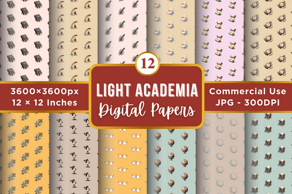 Light Academia Digital Paper Patterns: A Versatile Resource for Creative Projects