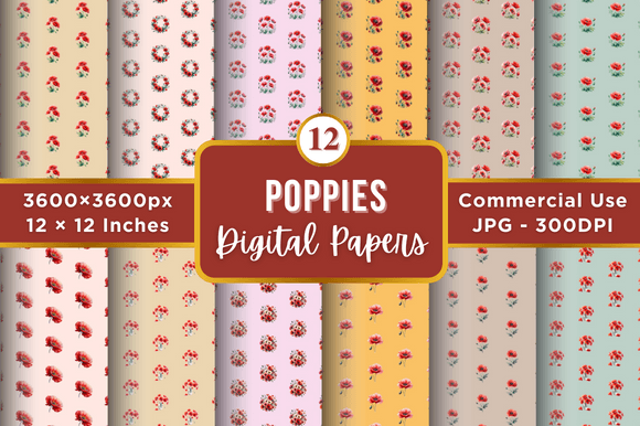 Poppies Digital Paper Patterns: A Versatile Tool for Creative Projects