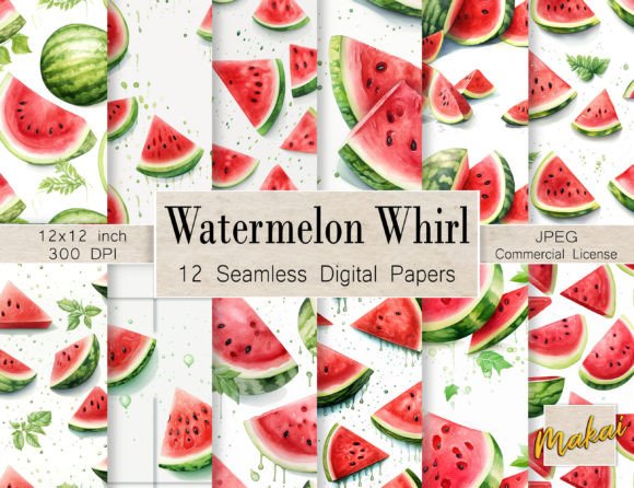 Watercolor Watermelon Seamless Patterns: A Refreshing Addition to Your Creative Projects
