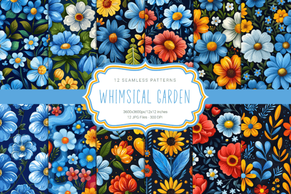 Whimsical Garden Seamless Patterns: Elevate Your Creative Projects with Vibrant Designs